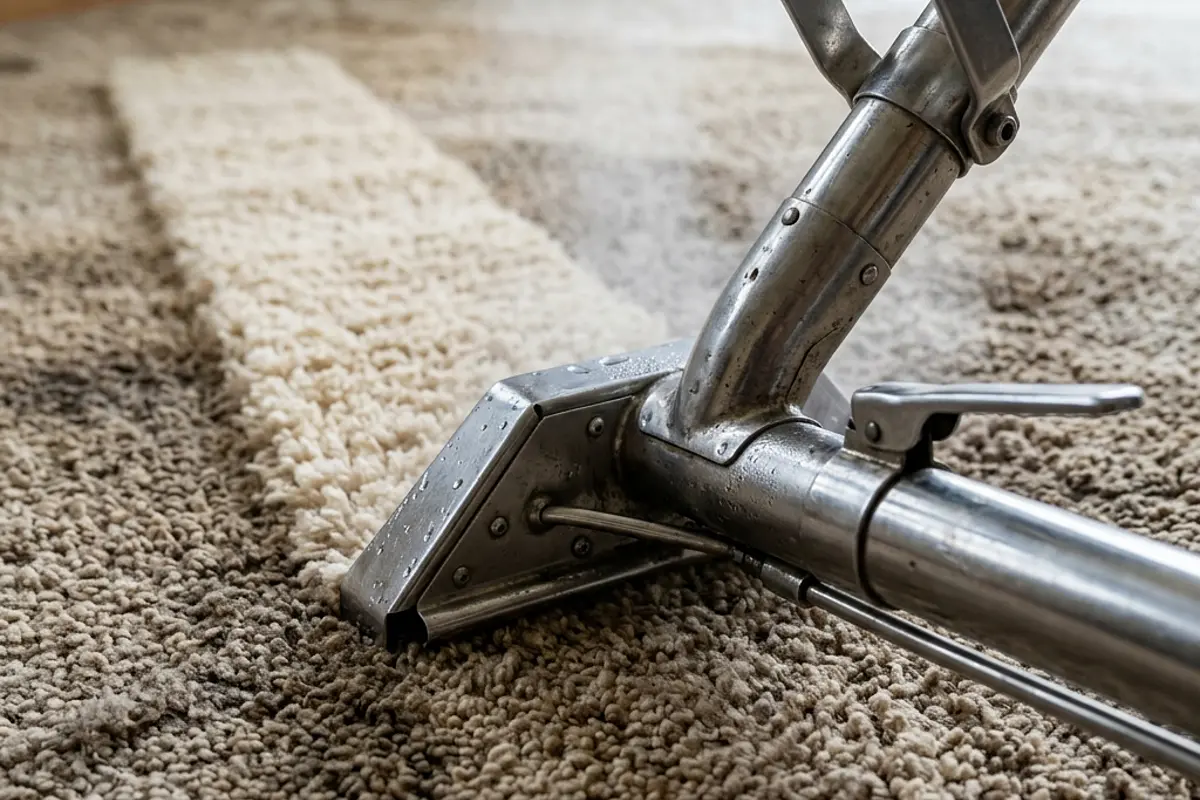 Carpet steam cleaning crew working in Docklands