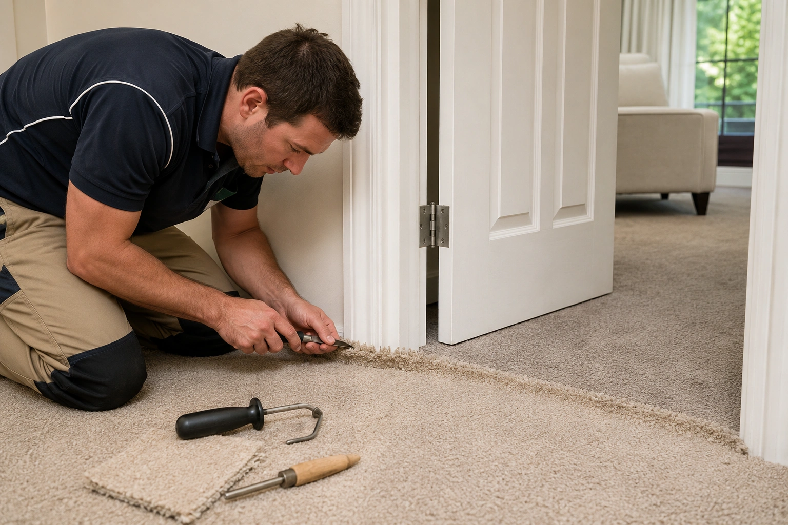 Carpet Repair crew working in Docklands